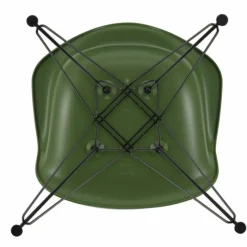 Outlet Eames Plastic Chair DAR Zwart Onderstel Tuinstoelen|Eetkamerstoelen