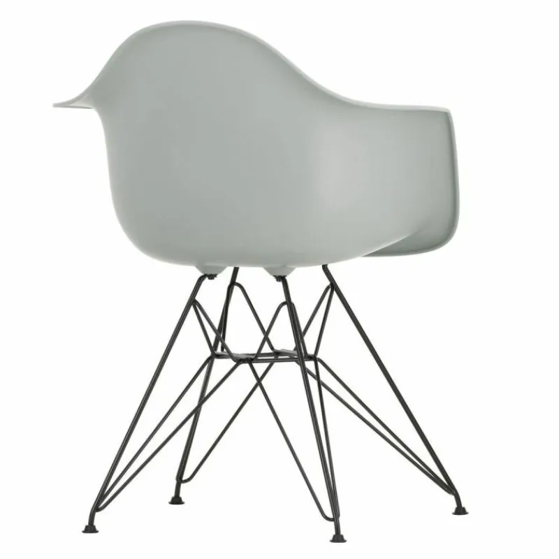 Outlet Eames Plastic Chair DAR Zwart Onderstel Tuinstoelen|Eetkamerstoelen