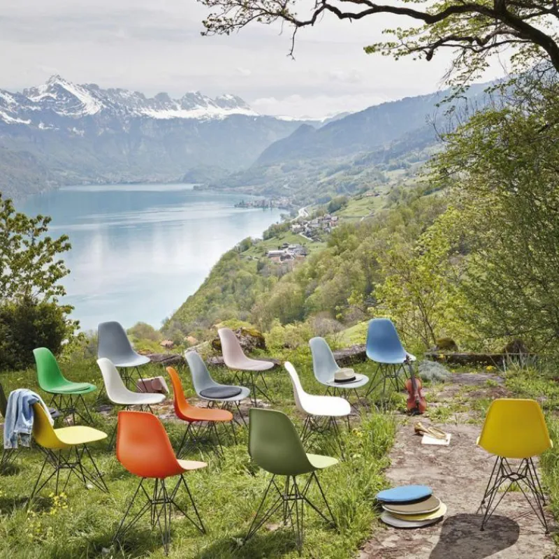 New Eames Plastic Chair DSR Zwart Tuinstoelen|Eetkamerstoelen