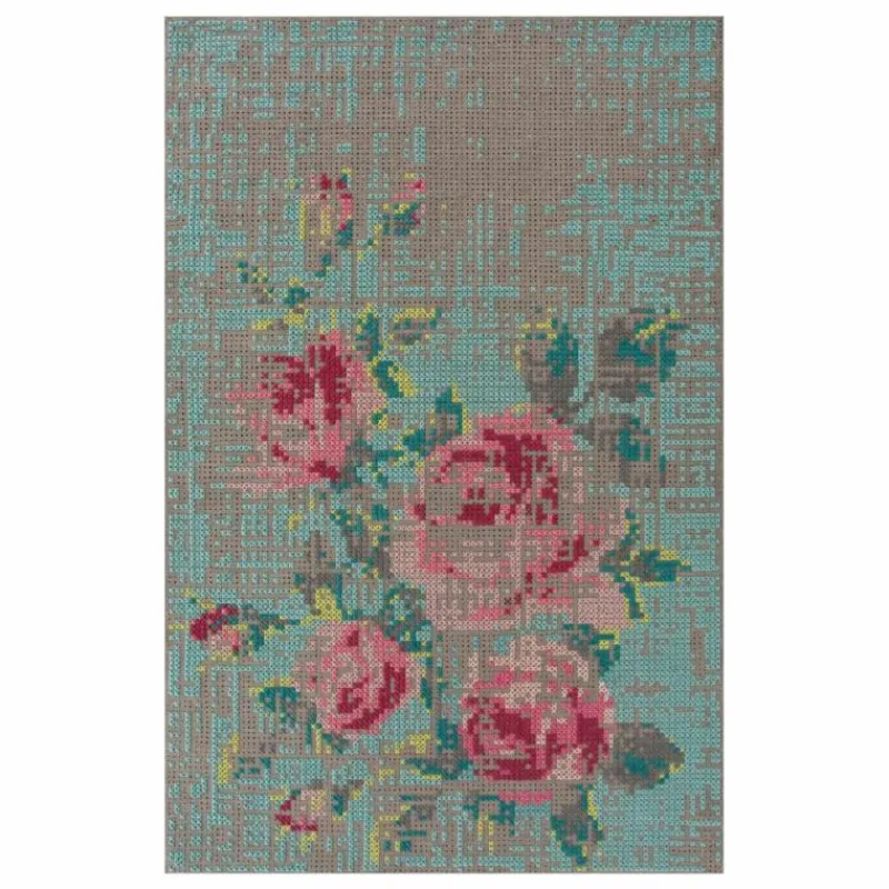 Online Flowers Canevas Vloerkleed, 200 x 300 Vloerkleden