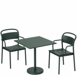 Linear Steel Café Tafel Tuintafels|Eettafels