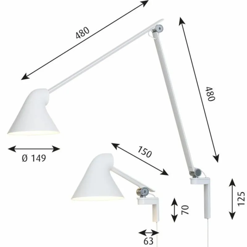 New NJP Wandlamp Korte Arm Wandlampen