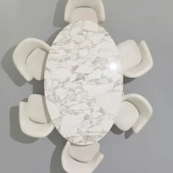 Outlet Saarinen Tulip Eettafel Met Wit Onderstel Eettafels