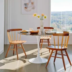 Outlet Saarinen Tulip Eettafel Met Wit Onderstel Eettafels