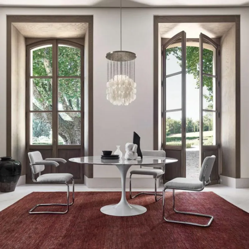Outlet Saarinen Tulip Eettafel Met Wit Onderstel Eettafels