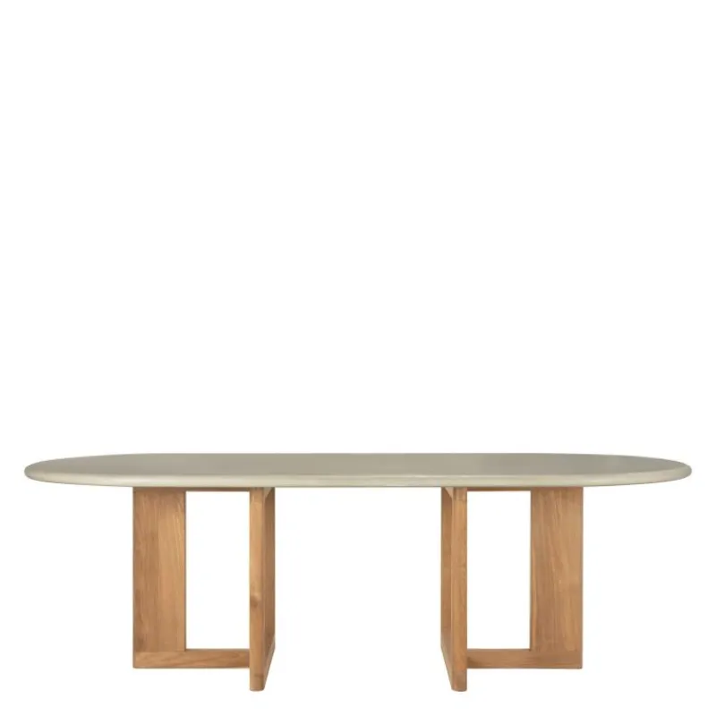 Discount Trestle Outdoor Eettafel Concrete Teak Tuintafels