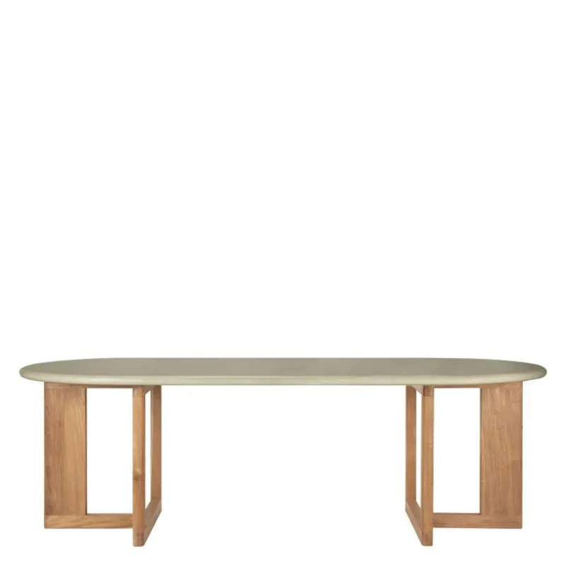 Discount Trestle Outdoor Eettafel Concrete Teak Tuintafels
