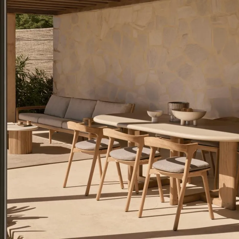 Discount Trestle Outdoor Eettafel Concrete Teak Tuintafels