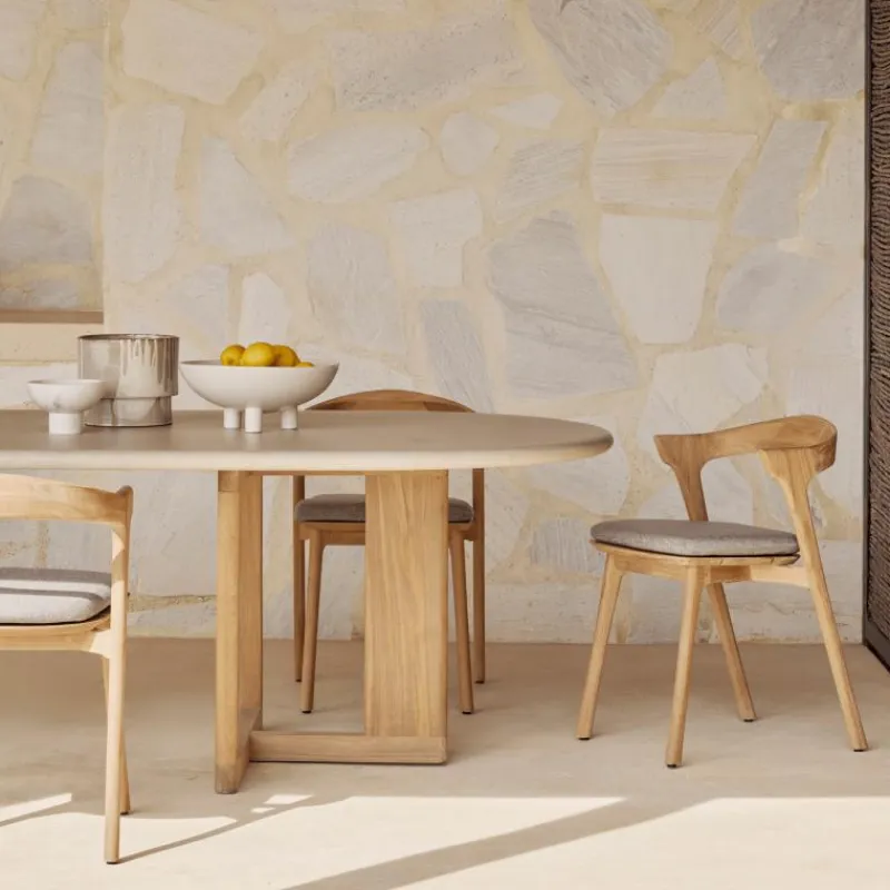 Discount Trestle Outdoor Eettafel Concrete Teak Tuintafels