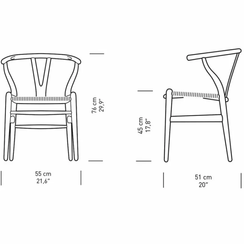 Clearance Wishbone Stoel CH24 Gekleurd / Zwart Eetkamerstoelen