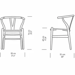 Clearance Wishbone Stoel CH24 Gekleurd / Zwart Eetkamerstoelen